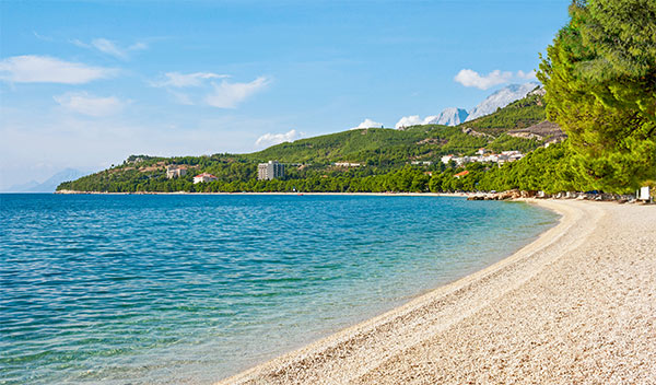 4 km lång strand i Tucepi Kroatien 