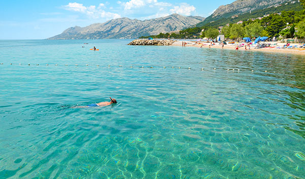 Snorkling i Baska Voda, Kroatien 